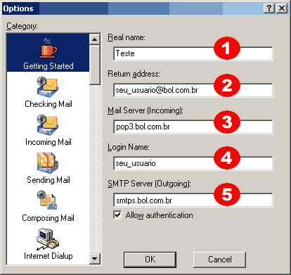 Como configurar: Eudora 6 - Passo 1