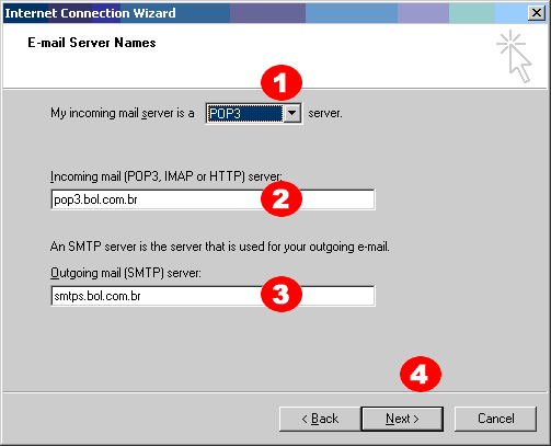 Como configurar: Outlook Express 6 - Passo 3